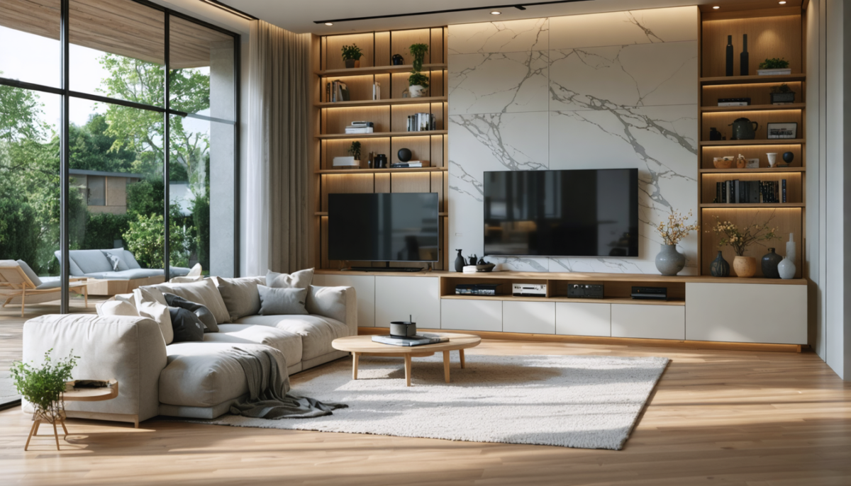 découvrez mon salon sur mesure avec un canapé scandinave élégant, un meuble tv pratique et des astuces gain de place éprouvées pour un intérieur optimisé et convivial.