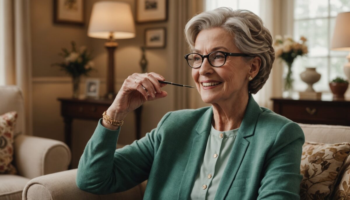 Coiffures stylées et adaptées aux femmes de plus de 65 ans qui portent des lunettes